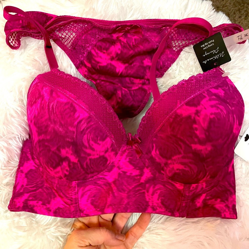 NWT Long line push up bra and panty set